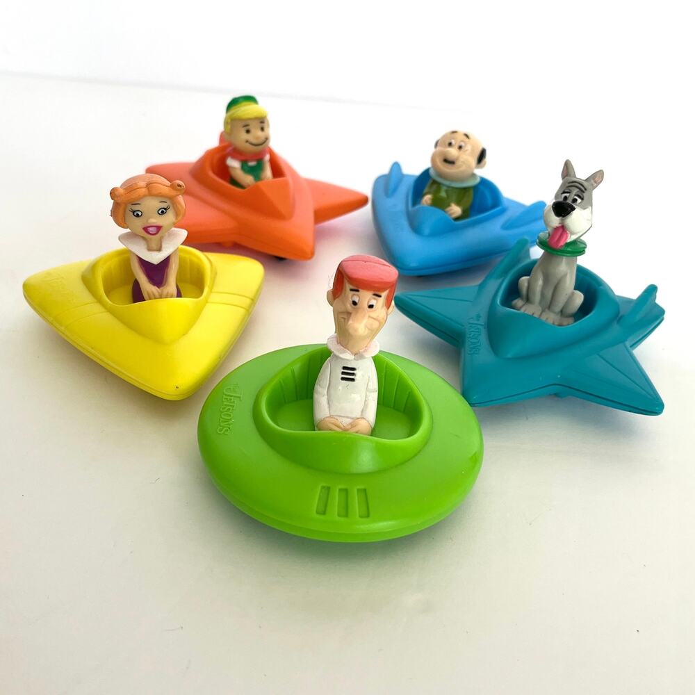 Vintage Jetson's 1989 Wendy's Kids Meal Toys Set of 5 Jetson's in Space Vehicles
